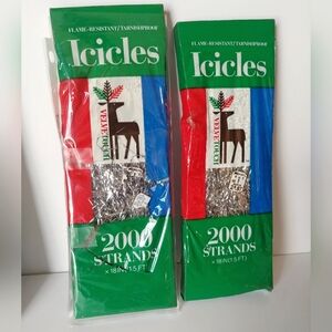 Vintage Tinsel Christmas Tree Icicles 2000 Strands (2) Holiday Decor